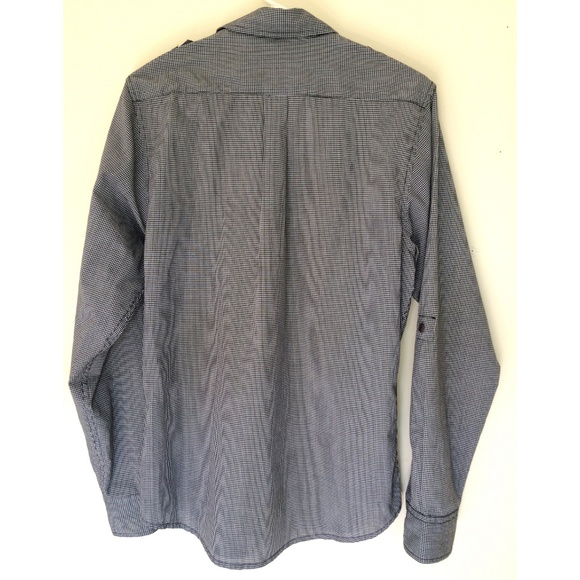 Bruno Black Check Button Fitted Shirt M - Picture 4 of 8